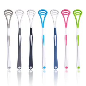 Wholesale Comfortable Clean Tongue Fresh Breath Plastic Cleaning Brush Tongue Scraper