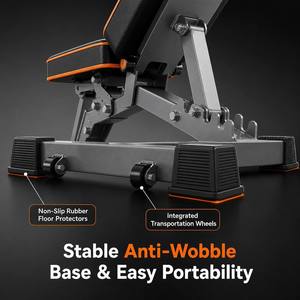 Banc <span class=keywords><strong>de</strong></span> musculation portable et réglable Ouling Pro pour la maison, pliable, inclinable et déclinable, pour entraînement <span class=keywords><strong>de</strong></span> force et développement des jambes, silencieux - Product Image 5