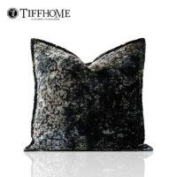 Tiff Home haute qualité écologique vert foncé oreillers coussins velours Pile Texture jeter taie d'oreiller canapé taie d'oreiller 18X18