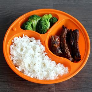 900มิลลิลิตรสีดำสีส้มรอบอาหารไมโครเวฟที่จะไป Takeaway ทิ้ง3ช่องพลาสติกจะออกกล่องภาชนะบรรจุอาหารอย่างรวดเร็ว - Product Image 4