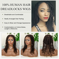 Prix de Gros Originea Perruques de Cheveux Humains Naturels Remy à Base en Dentelle Complète Micro Tressées Façon Locs Sister pour Femmes Noires