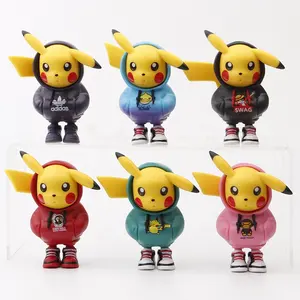 Hoge Kwaliteit 6 Stks/set Pvc Anime Actiefiguurpop Kinderspeelgoed Cadeau Gepokemeerd Cosplay Staande Houding Pikachu