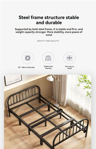 Plate-forme de meubles de style nordique de vente chaude personnalisée populaire cadre de <span class=keywords><strong>lit</strong></span> en métal forgé noir lron - Product Image 4