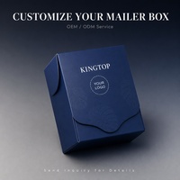 Boîte à courrier rigide personnalisée pour papeterie, journal, coffret cadeau, avec fermeture à languette, verrouillage à oreilles, bleu marine, vernis sélectif UV, vente en gros, directement de l'usine