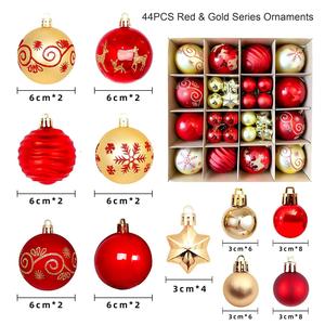 Ornements de Noël festifs rouges, verts et blancs, boules de Noël classiques, décorations suspendues pour hôtel, restaurant, arbre de Noël - Product Image 4