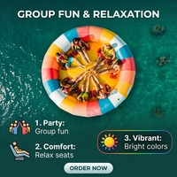 Bateau de fête disco gonflable, bateau gonflable avec un grand espace pour les adultes, divertissement et loisirs dans la piscine, le lac et la mer