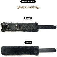 Bracelets de poignet et de cheville en peluche jaune pour femmes, jeux SM, exercices, bandes de résistance, laisse, jouets sexuels pour adultes