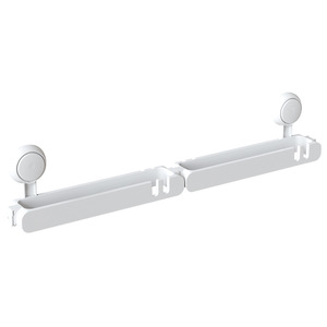 Support mural pour pantoufles de salle de bain Taili, sans perçage, double couche, en PP blanc, étanche, pour rangement - Product Image 3