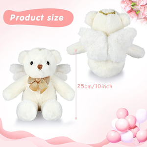 Orsacchiotto Angelo A340 con Ali, Peluche Bianco, Regalo di Compleanno per Ragazzi e Ragazze, Fiocco a Nastro, Giocattolo Angelo Cupido - Product Image 4