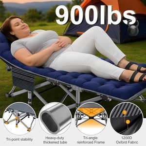 Lit <span class=keywords><strong>de</strong></span> camping pour adulte 28 pouces <span class=keywords><strong>extra</strong></span> <span class=keywords><strong>large</strong></span>, robuste, en Oxford 1200D, pliable, en métal, portable, avec <span class=keywords><strong>sac</strong></span> <span class=keywords><strong>de</strong></span> transport pour la chambre à coucher et l'extérieur - Product Image 5