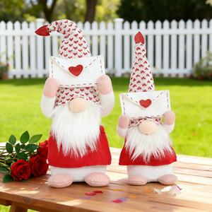 Decoración de San Valentín: Muñeco de Peluche de Gnomo sin Rostro con Forma de Corazón, Adorno de Papá Noel de Tela, Regalo para Ventana o Mesa - Product Image 4