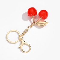 Charmant sac à main en cristal de cerise pour femmes pendentif porte-clés accessoire mignon pour fiançailles de mariage ou cadeau