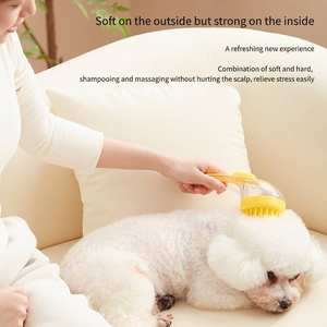 Sikat mandi anjing 2 in 1 baru 2025 dengan Dispenser sampo bawaan untuk perawatan anjing mandi untuk Pancuran kucing anjing berbulu panjang pendek - Product Image 4