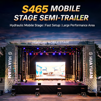 Scène mobile extérieure sur semi-remorque S465, plateforme de scène hydraulique robuste pour les tournées de concerts et la location d'événements