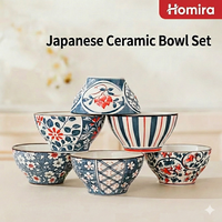 Bol en céramique japonais jetable, ensemble d'assiettes, bol à riz, vaisselle rétro créative pour la maison, coffret cadeau d'événement