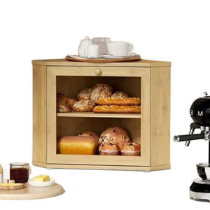 Caja <span class=keywords><strong>de</strong></span> Pan <span class=keywords><strong>de</strong></span> Bambú Esquinera para Ahorrar Espacio, 2 Niveles, Gran Capacidad, Contenedor <span class=keywords><strong>de</strong></span> Almacenamiento <span class=keywords><strong>de</strong></span> Alimentos con Ventana Transparente para <span class=keywords><strong>Cocina</strong></span> - Product Image 6