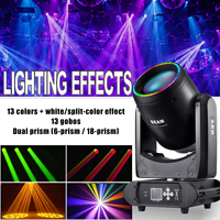 Luz Móvil de Cabeza LED de 200W con Doble Prisma, 13 Gobos, DMX512, Anillo RGB, Iluminación para Conciertos, Fiestas, Bodas, Directo de Fábrica