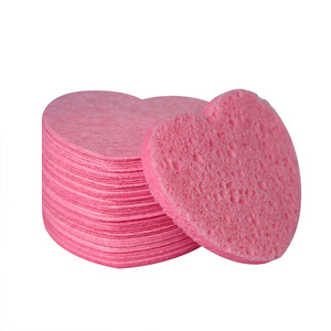 Esponja Facial Comprimida en Forma de Corazón, Color Rosa, 20 Piezas, Pulpa de Madera y Algodón para Exfoliación Profunda - Product Image 1