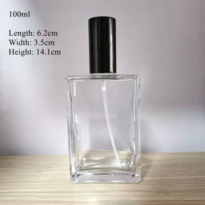 Em Estoque Frasco de Perfume Quadrado de Vidro Recarregável Vazio com Borrifador de 30ml 50ml 100ml - Product Image 4