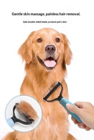 Peigne démêlant pour animaux en PP, grattoir pour poils longs, outil de toilettage pour l'élimination des poils clairsemés et en chute, lissage des poils
