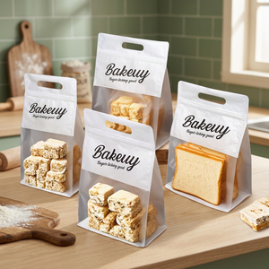 Sachet Doypack Transparent Qualité Alimentaire avec Poignée Thermocollée pour Emballage de Pain, Desserts et Snacks - Product Image 3