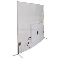 Tv Pintar Layar Melengkung Led 32-85 Inci, Model Baru OEM Ultra HD Wifi 1G + 8G Cangkang Logam Kaca Tempered OLED Televisi Tv Layar Melengkung Led 32-85 Inci