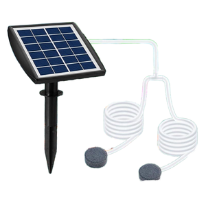 Bomba de Ar para Aquário de Animais de Estimação Alimentada por Energia <span class=keywords><strong>Solar</strong></span> com Temporizador Digital, Display LCD, Vazão Ajustável e Modo de Ciclo Automático para Uso Externo e em Sala de Estar - Product Image 1