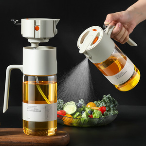 Pulvérisateur et distributeur d'huile, bouteille en verre pour huile d'olive avec bouchon automatique anti-fuite, rechargeable, vaporisateur d'huile de cuisson - Product Image 2