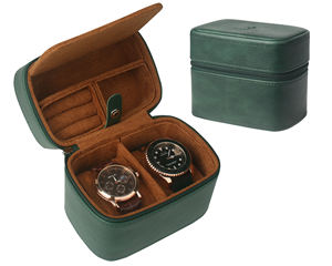 Custom Logo 2 slot orologio da polso scatola portaoggetti espositore per gioielli custodia orologio di lusso custodia per orologio da viaggio - Product Image 4