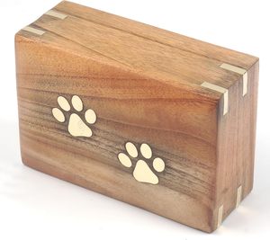 Wooden <strong>Pet</strong> Urns Cat and Dog Ashes <strong>Memorial</strong> <strong>Box</strong> with Photo Frame Solid Wood Funeral Supplies - Product Image 2