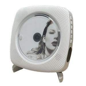 Retro vinyl look wall mountable & desktop dual-use CD player <b>remote</b> <b>control</b> LED display built-in stereo speakers USB Type-C - Product Image 3