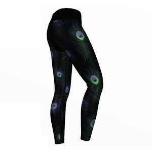 Leggings de gym fitness classiques personnalisés pour femmes, vêtements d'entraînement décontractés respirants avec logo sur la taille moyenne en vente! - Product Image 2