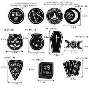 Itches do it better Witch <span class=keywords><strong>OUIJA</strong></span> spells Black Moon pins adges roorooches apapel pin namel namackpack AG ccessories Itch - Product Image 5