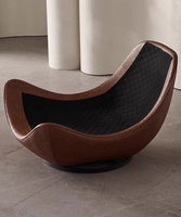 Fauteuil inclinable minimaliste italien rotatif pour salon, design original en tissu, chaise de balcon vintage et décontractée