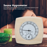 Termometer dan higrometer kayu Digital, aksesoris ruang Sauna termometer kayu