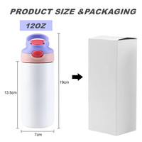 Botella de agua de sublimación para niños con logotipo personalizado, vaso de acero inoxidable de 12oz al por mayor, para niños y bebés