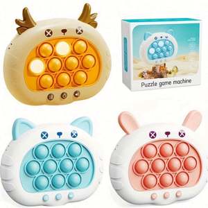 Kawaii Handheld Game Console Set Fast <b>Push</b> <b>Light</b>-Up Squeeze Pop Bubble Fidget Toys Stress Relief Adults Silicone Plastic Rubber - Product Image 5