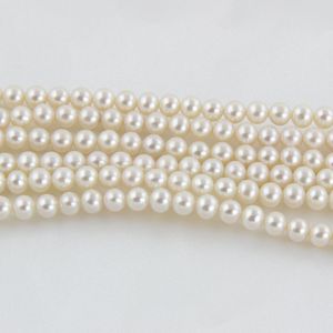 Perles d'eau douce rondes de qualité AAAAA, 5,5-6 mm, non nucléaires, sans défaut, semi-finies, collier de perles - Perles en vrac - Product Image 1