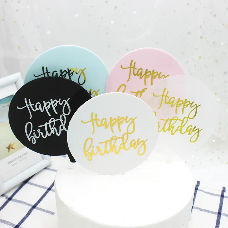 Decoración de Pastel de cumpleaños, Decoración de Pastel de acrílico de feliz cumpleaños