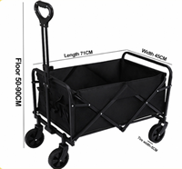 Chariot de camping pliable robuste CZFIT avec poignée réglable, quatre roues, chariot pliable pour les courses, les voyages en plein air, unisexe