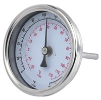 Termometer Bimetal Industri 63mm 100mm 150mm Bagian Belakang & Bawah, Pengukur Suhu Dial Termometer, Semua Bahan Stainless