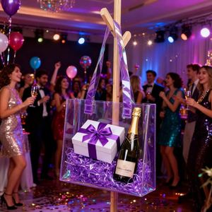 Sac fourre-tout holographique transparent en PVC/TPU personnalisé avec logo pour emballage de vêtements et sac de shopping – Vente en gros - Product Image 2