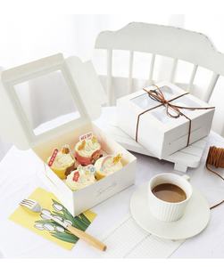 Pencere pasta Cupcake çörek kutusu ile XJH beyaz basit bask peynir kek kutuları - Product Image 2