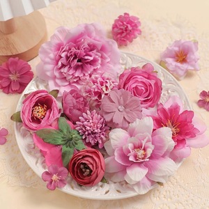 Fantaisie bricolage conception mixte tête de fleur artificielle gâteau accessoires matériel Pack thème fête d'anniversaire gâteau décoration fournitures - Product Image 2