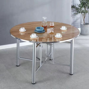 Mesa Redonda Plegable de Madera Maciza de Abeto de Gran Diámetro para Comedor, Uso en Hoteles y Hogares - Product Image 2