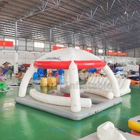 Île flottante gonflable personnalisée en usine Yacht Pad Dock Plate-forme Lounge