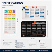 Calendrier personnalisé avec logo et disposition annuelle pour le marketing de marque et les cadeaux clients, aimant de réfrigérateur