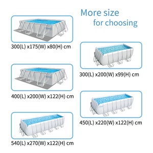 450x220x122 cm jeu d'eau stable au-dessus du sol rectangulaire en forme de U cadre en métal <span class=keywords><strong>piscine</strong></span> familiale - Product Image 6