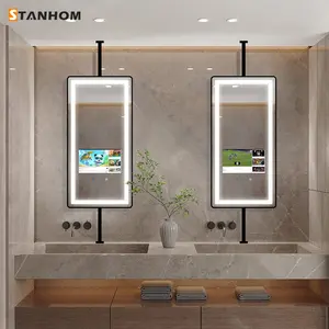 Stantom Hotel Android layar sentuh cerdas cermin LED dengan bingkai aluminium
