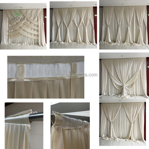 Hochwertige Eisseide Hochzeitspaneele Verschiedene Typen und Elegante Draperien Kreuzdesign Vorhänge Hochzeits-Hintergrunddekoration - Product Image 6